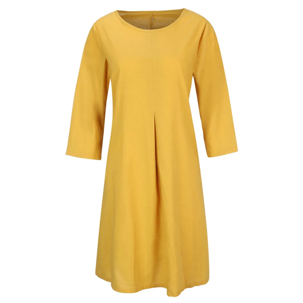 ISHOWTIENDA женская летняя обувь платье 5XL Большие размеры, открытые платья без рукавов, с О-образным вырезом и карманом; легкий хлопок и лен платье для девочек, vestidos de fiesta, de noche# g4