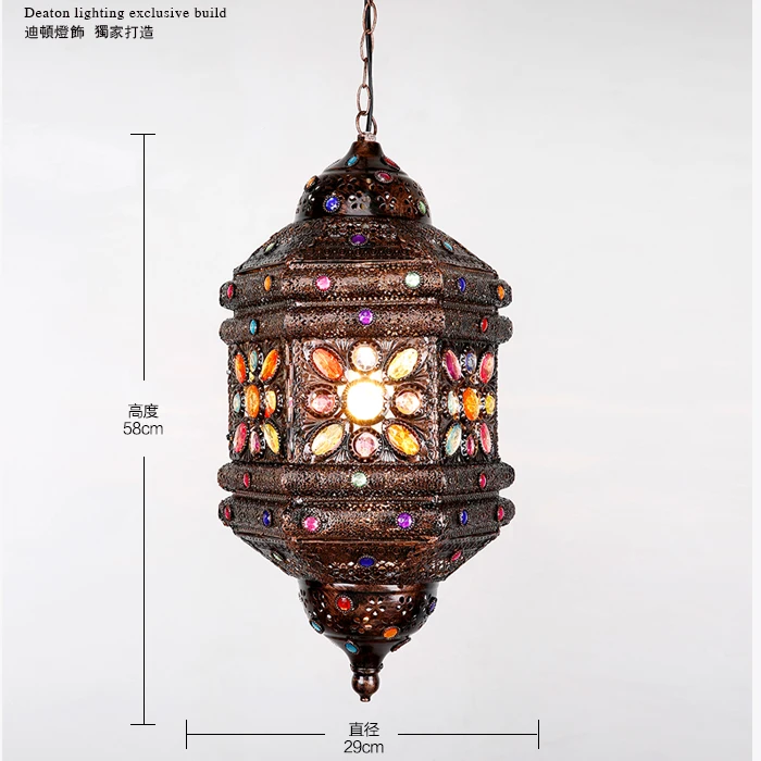 Богемия Металл Подвеска Лампа Бар свет фонаря Спальня Прихожая Ресторан Юго