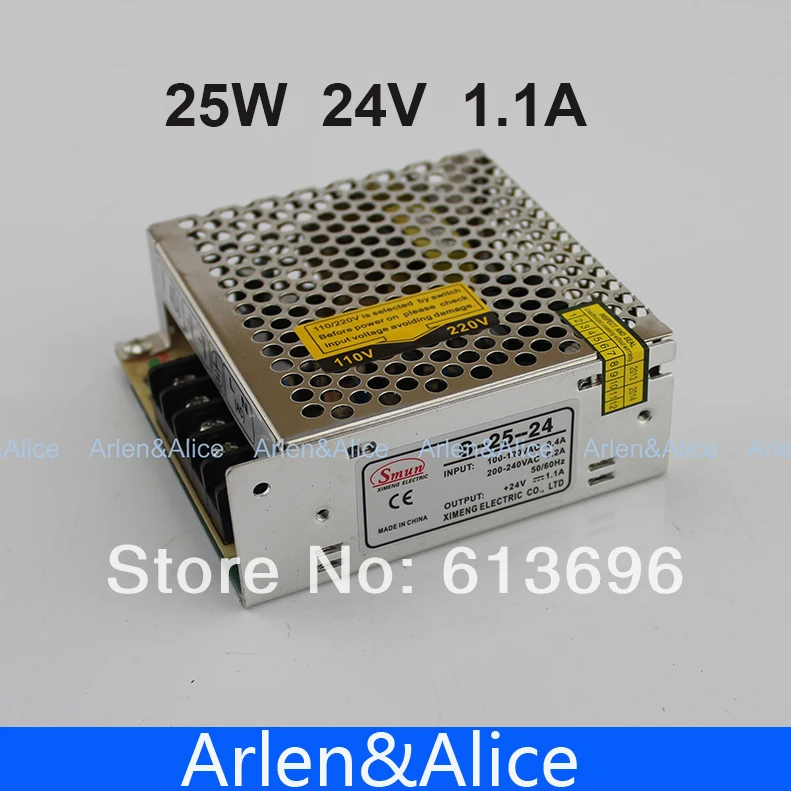 Импульсный источник питания с одним выходом, 25 Вт, 24 В, 1,1 А, переменный и постоянный ток, ИП