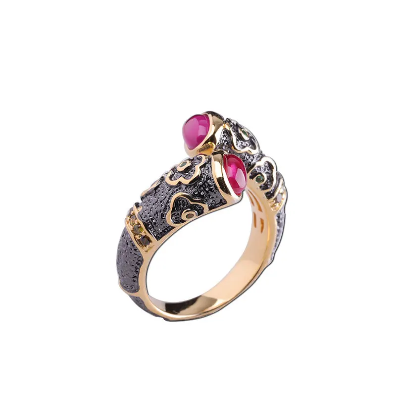 Женское кольцо из серебра 925 пробы с золотистым покрытием | Украшения и