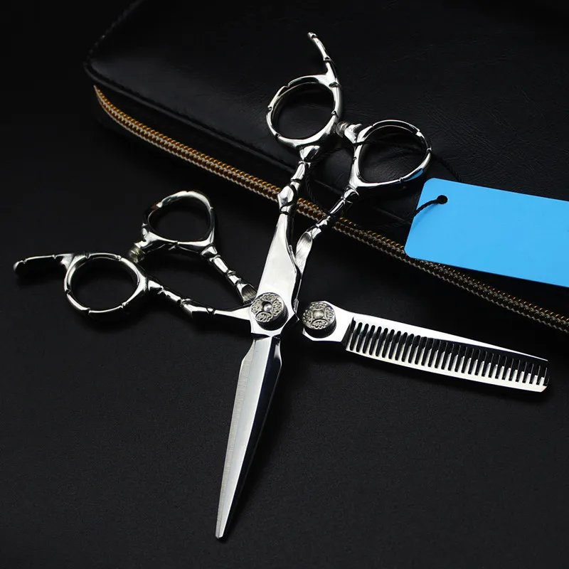 

professional japan 440c alligator handle 6 inch hair scissors cutting barber makas haircut thinning shears hairdressing scissors