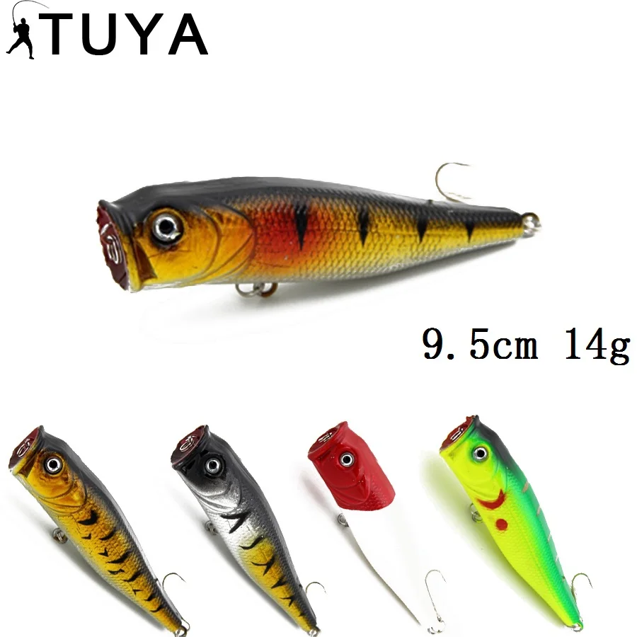 TUYA Popper Topwater рыболовные приманки плавающий Топ водная беспламенная жесткая