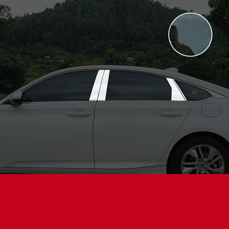 middle post trims Lsrtw2017 отделка из нержавеющей стали окна автомобиля украшение для honda accord - Название цвета: middle post trims