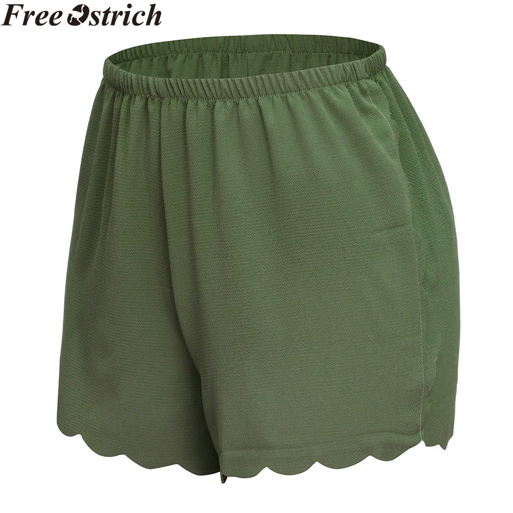 Летние женские шифоновые спортивные шорты Свободные повседневные волнистые с