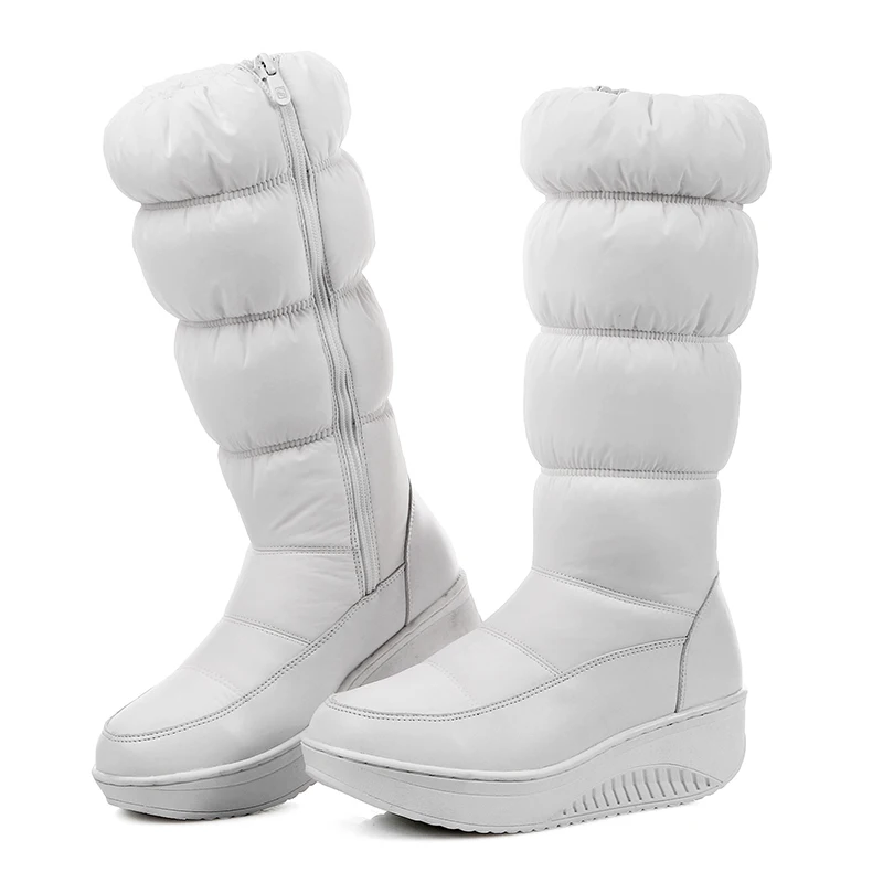 Женские теплые ботинки на платформе до середины икры Размеры 35-44 | Обувь