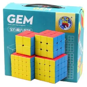 Cuberspeed ShengShou Gem 4 магические кубики в комплекте 2x2 3x3 4x4 5x5 кубик без наклеек|stickerless