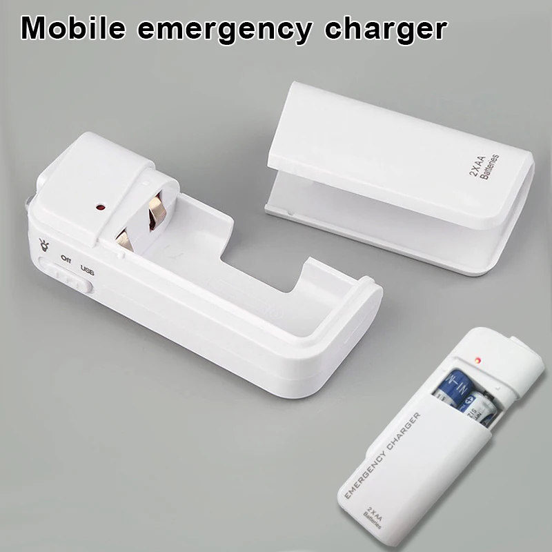 

Универсальный портативный USB аварийный удлинитель для 2 батарей AA, зарядное устройство, блок питания, светодиодный индикатор питания для ав...