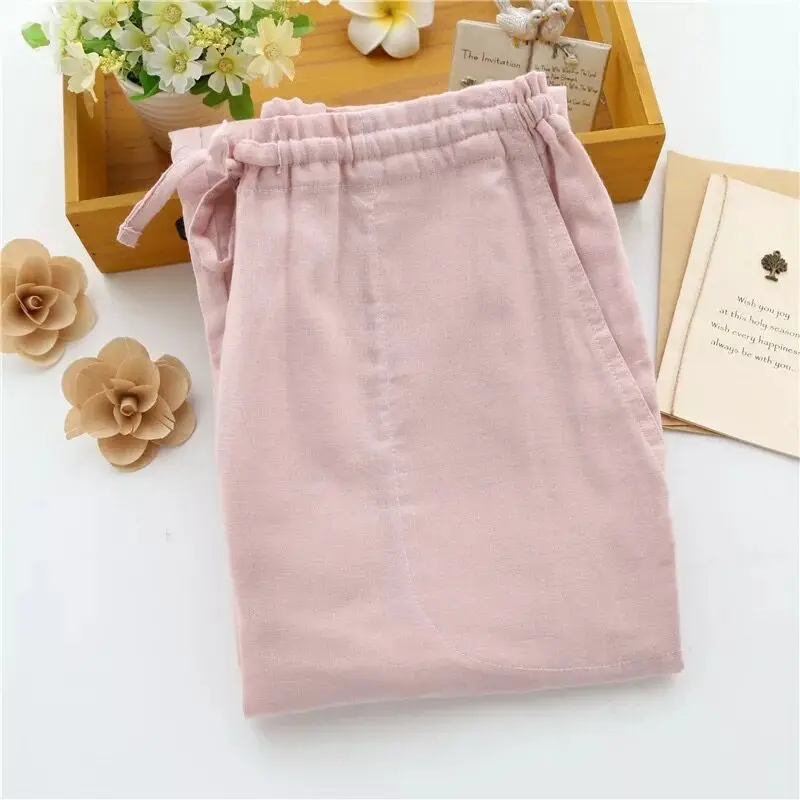 Новинка 2020 хлопковые Пижамные штаны для пары весна лето мужские и женские тонкие