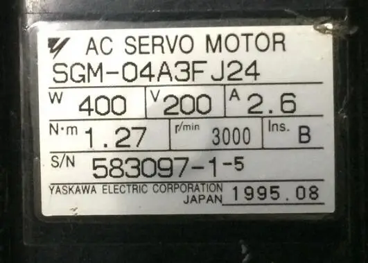 

Servo motor SGM-04A3FJ24 , Used one , 90% appearance new , 3 months warranty , in stock