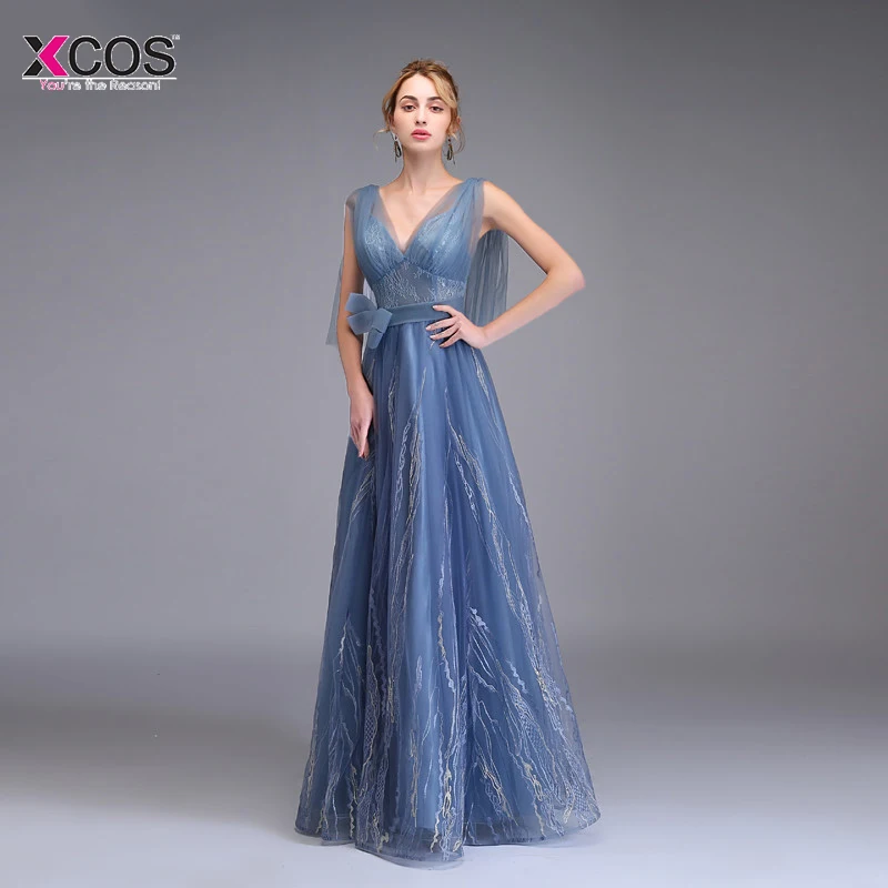 Длинное вечернее платье 2018 ТРАПЕЦИЕВИДНОЕ длинный Тюль Вышивка формальная