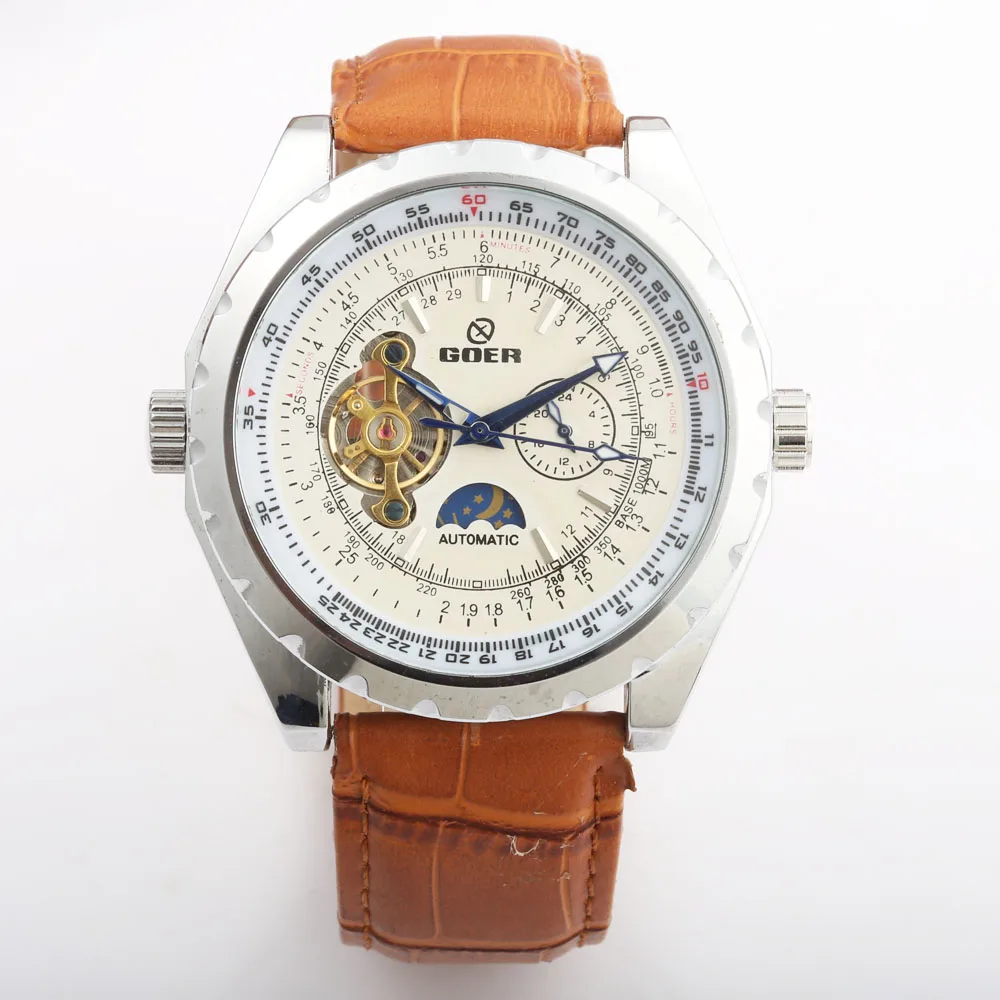 Часы GOER мужские механические модные автоматические спортивные с большим