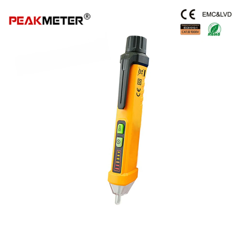Бесконтактный Тестер PEAKMETER для обнаружения напряжения переменного тока