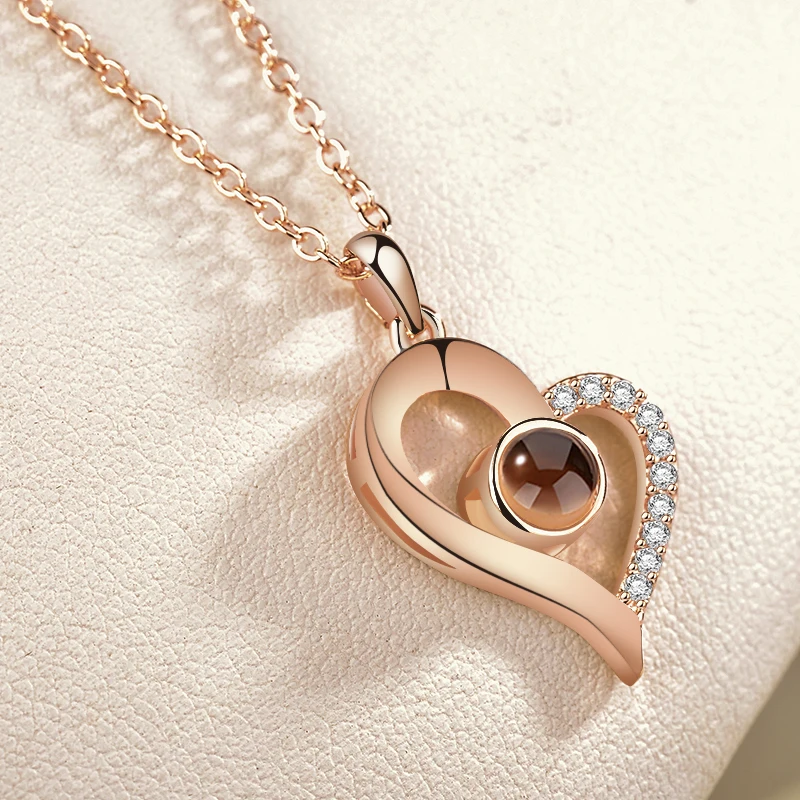 Projection 100 Languages I Love You Pendant Necklace For Women Memory Wedding Valentine's Day Gifts | Украшения и аксессуары