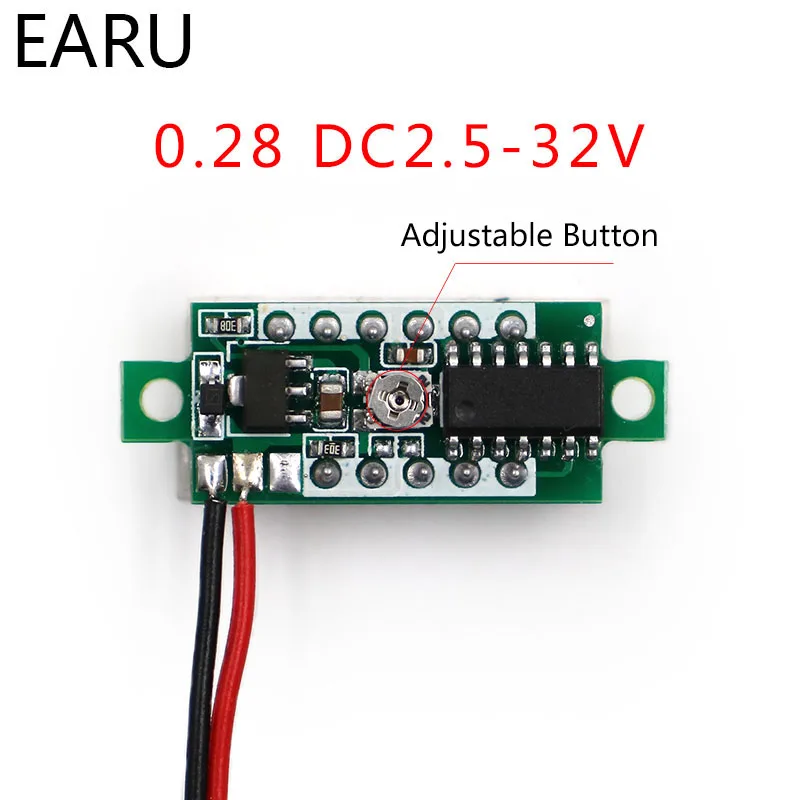 Фото Цифровой вольтметр с светодиодный-дисплеем, 0,28 дюйма, 0-100 в №2