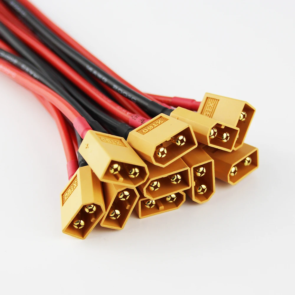 10 шт. 30 см 14awg силиконовый провод кабель RC XT60 к разъему 4 мм Банановая Пуля разъем