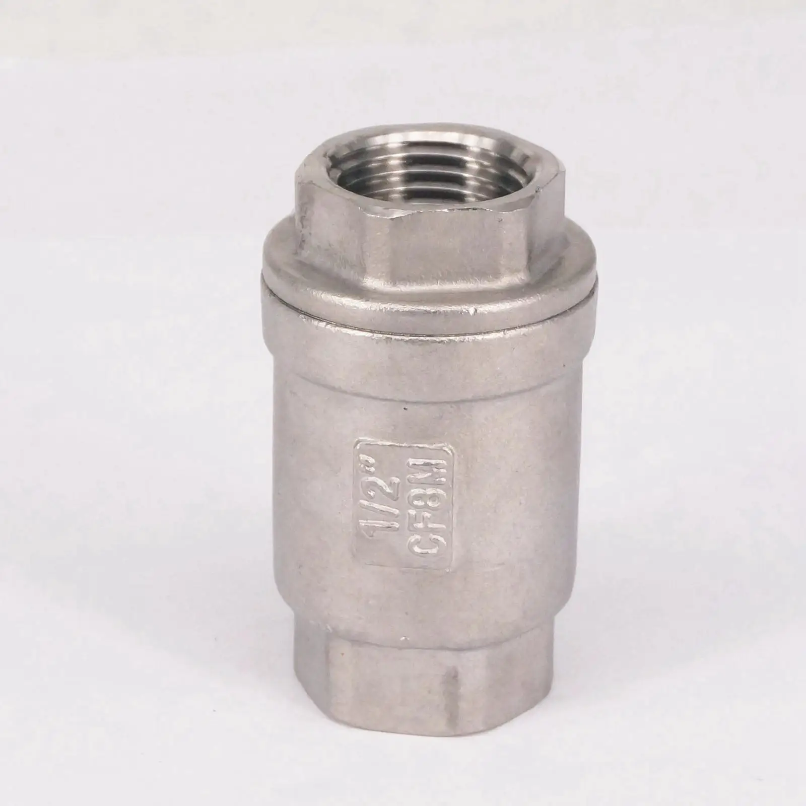 

DN15 1/2" BSP Female Thread 304 Stainless Steel Inline Spring Valve Non-return One way Valve 229 PSI Plumbing