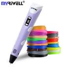 Myriwell 3D ручка LED Дисплей 2nd поколения 3D печать Ручка с 9 м ABS нити Искусство DIY ручки для детей инструменты рисования