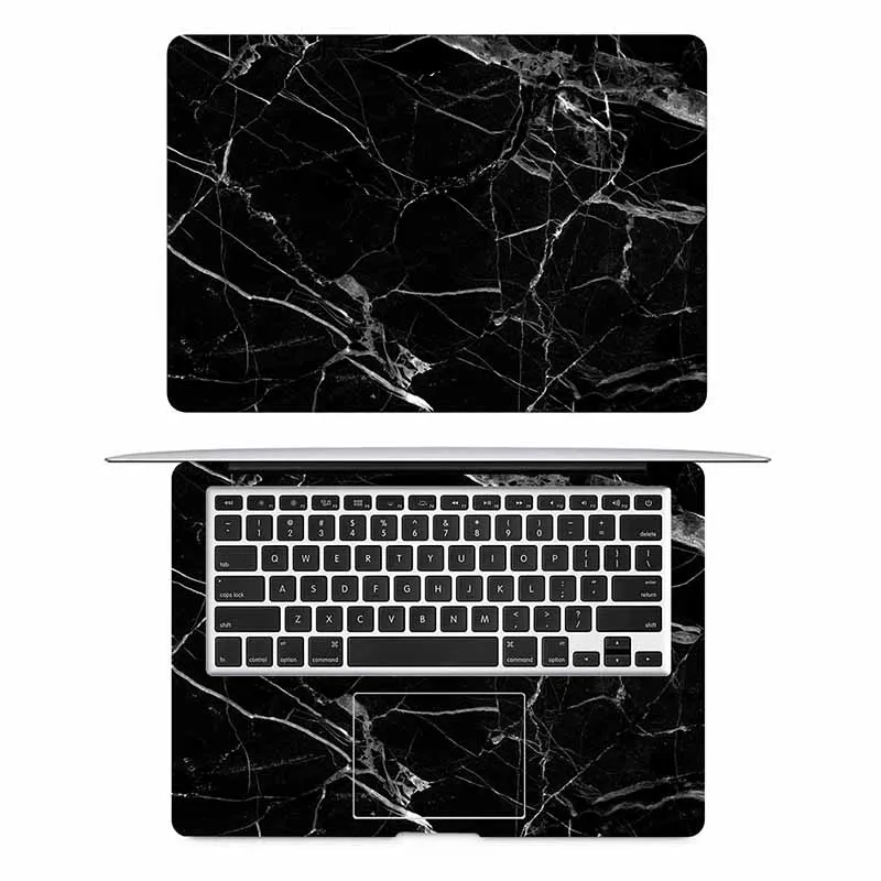Черная мраморная зернистая наклейка для ноутбука Apple Macbook Decal Pro Air retina 11 12 13 15 дюймов Mac Book полное покрытие для ноутбука