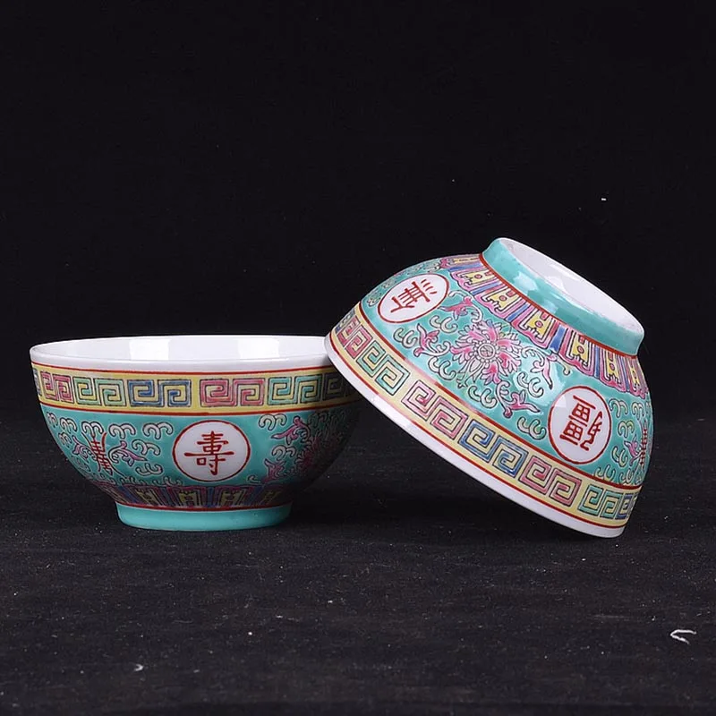 

1PCS Jingdezhen Ceramic Porcelain Bowl Hand Painted Pastel Dinnerware Home Tableware Soup Rice Bowls for Art Collection Gifts