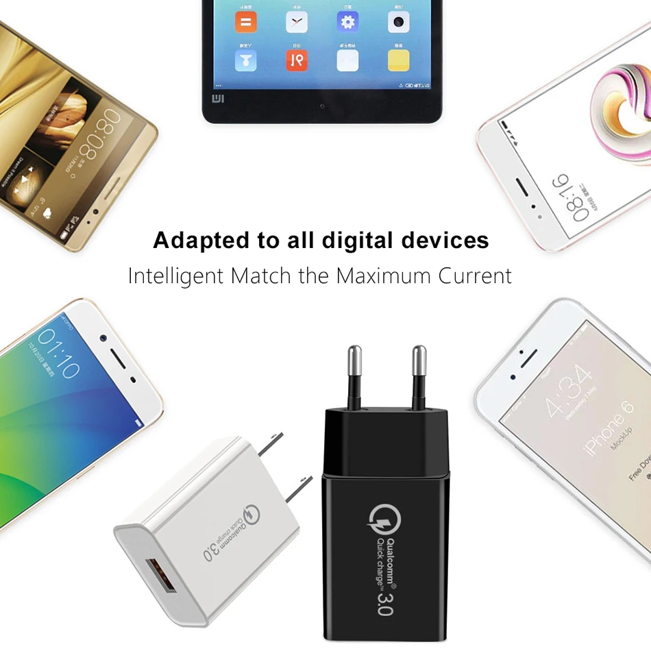 18 Вт Быстрая зарядка 3 0 USB быстрая настенная для мобильного телефона адаптер iPhone