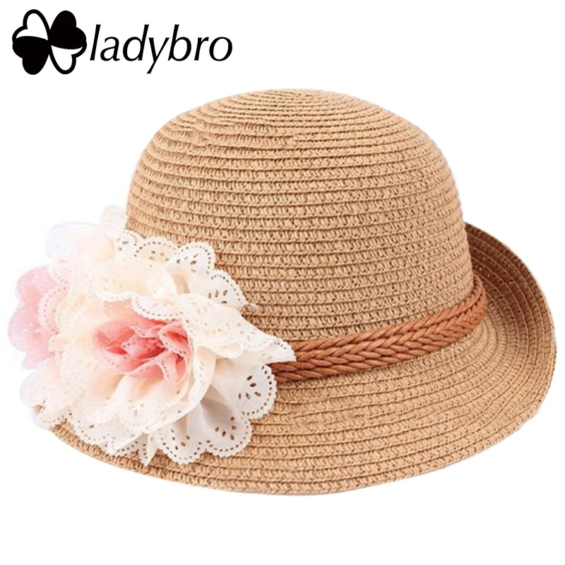 Ladybro/детская соломенная шляпа летняя от солнца с широкими полями Детская милым
