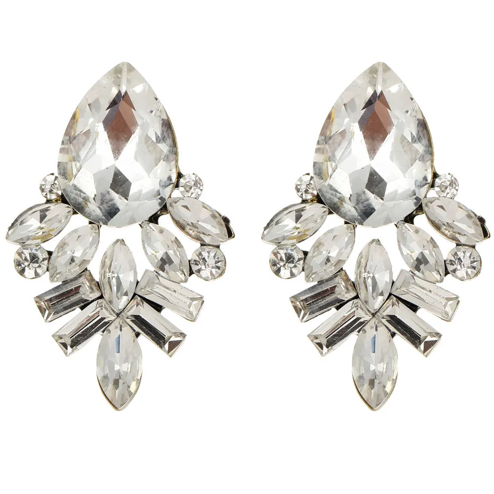 Горячая элегантность огромный Женская мода серьги Новое поступление брендовые милые металла с драгоценными камнями серьги-гвоздики в виде капель с кристаллами для женщин, девушек, E822