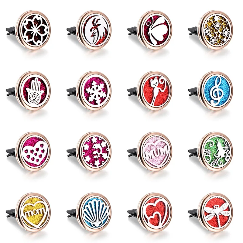 

New Removable Stainless Steel Car Essential Oil Diffuser Necklace Rose Gold Perfume Diffusion Aroma Spread Air aroma Locket