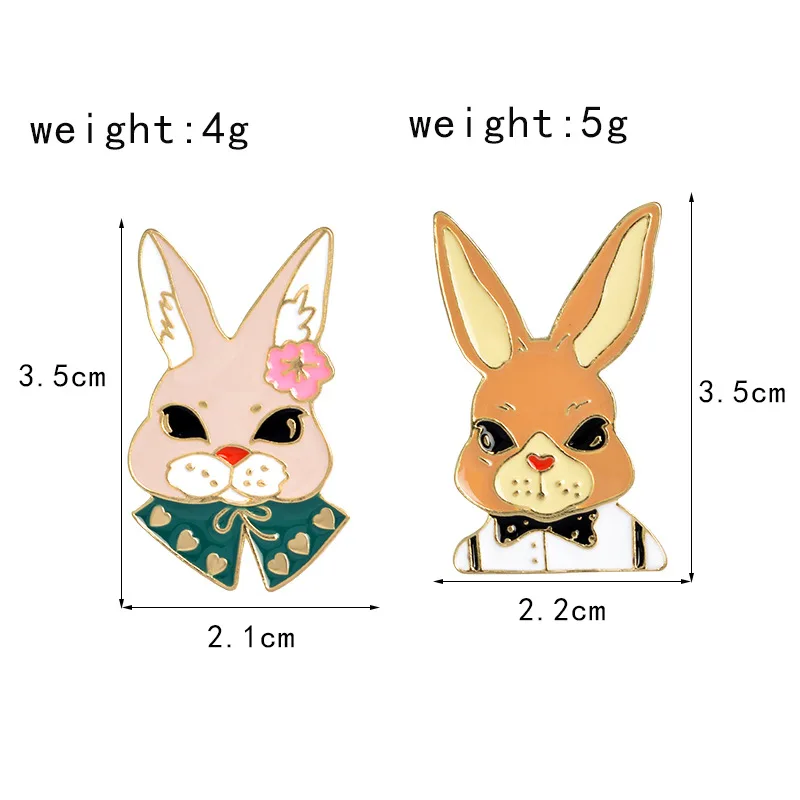 Cartoon Alloy Rabbit Brooch Jeans Handbag Shirt Accessories Brooches Metal Badges on Backpack |