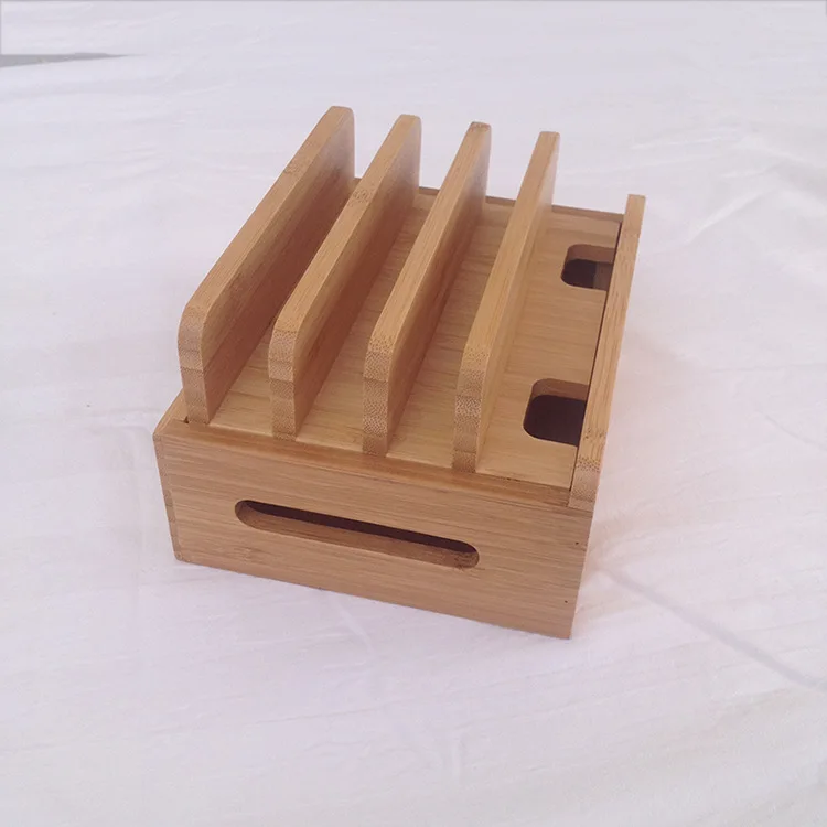 Многофункциональный бамбуковый держатель для мобильного телефона Органайзер