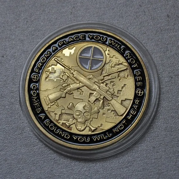 

High quality United States Army Sniper gift products Gold Plated souvenir coin