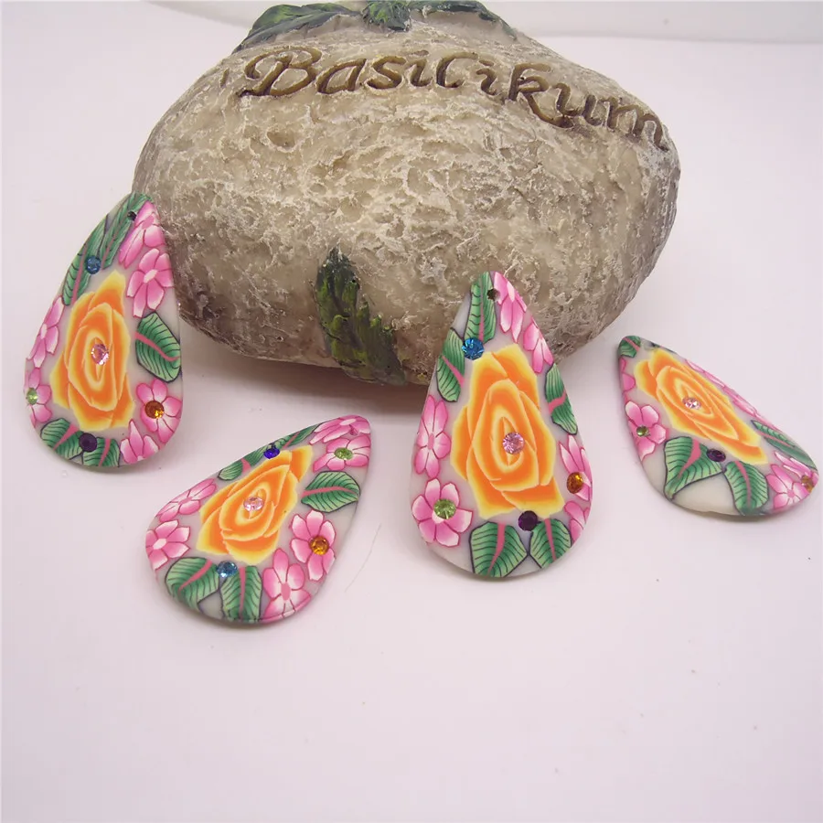 8 шт./лот полимерная глина плоские подвесные бусины для сережек в богемном стиле