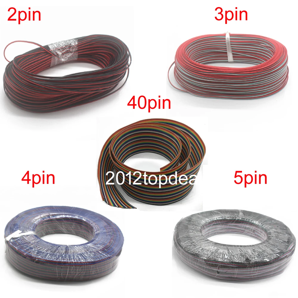 2Pin 3Pin 4Pin 5Pin 40pin 1M 5M 10M 20M 22AWG Электрический Удлинительный провод кабель для одного