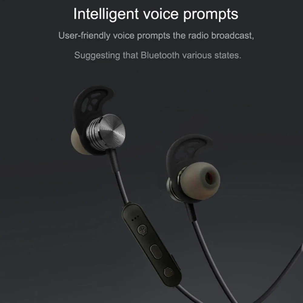 Беспроводные магнитные Bluetooth наушники с шейным ремешком спортивные басы