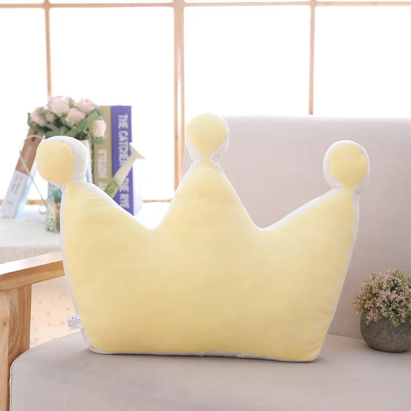 36cm yellow Мягкая принцесса подушка "Корона" Плюшевые спящие подушка для маленьких девочек кожаный диван Декор радуги и облака звезд знаменитостей Studio Подушка, прекрасный подарок для нее - Цвет: 36cm yellow
