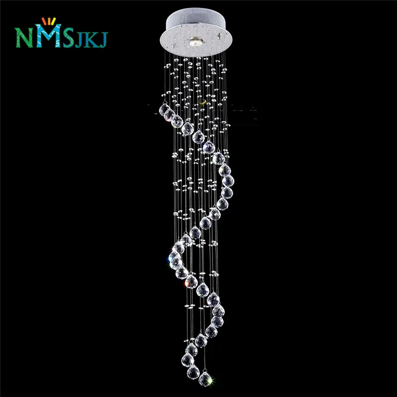 D20CM современная светодиодная спиральная хрустальная люстра светильники длинная