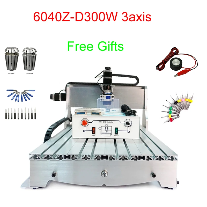 

Мини-фрезерный станок с ЧПУ 6040Z-D300 3-осевой гравировальный станок с ЧПУ 300 Вт Мини сверлильный станок с ЧПУ