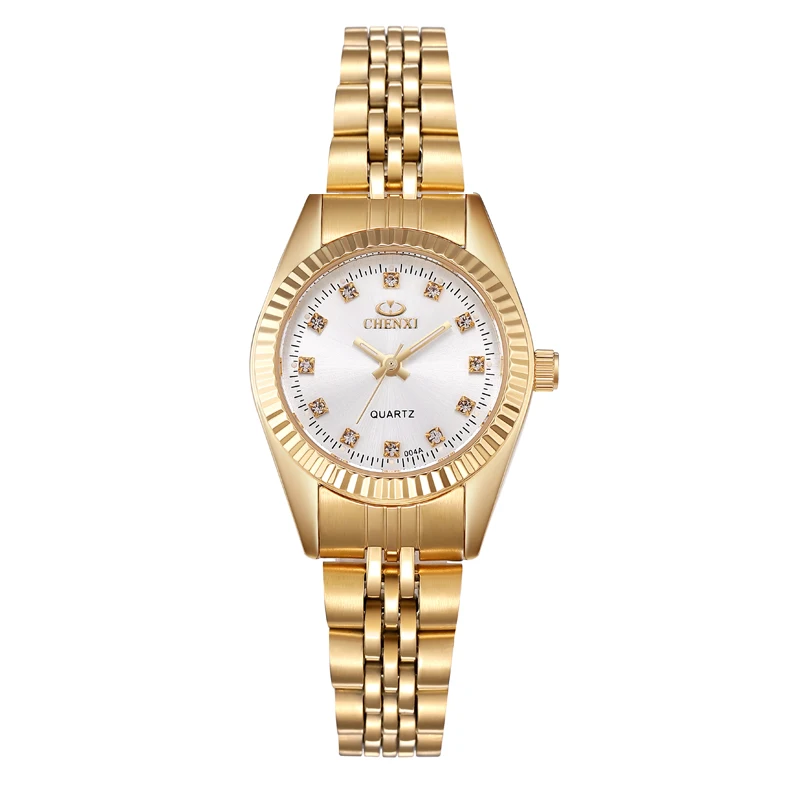 004A IPG White Dial CHENXI Для женщин золотой и серебряный Классические кварцевые часы женские элегантные часы Роскошный подарок Часы дамы Водонепроницаемый наручные часы - Цвет: 004A IPG White Dial