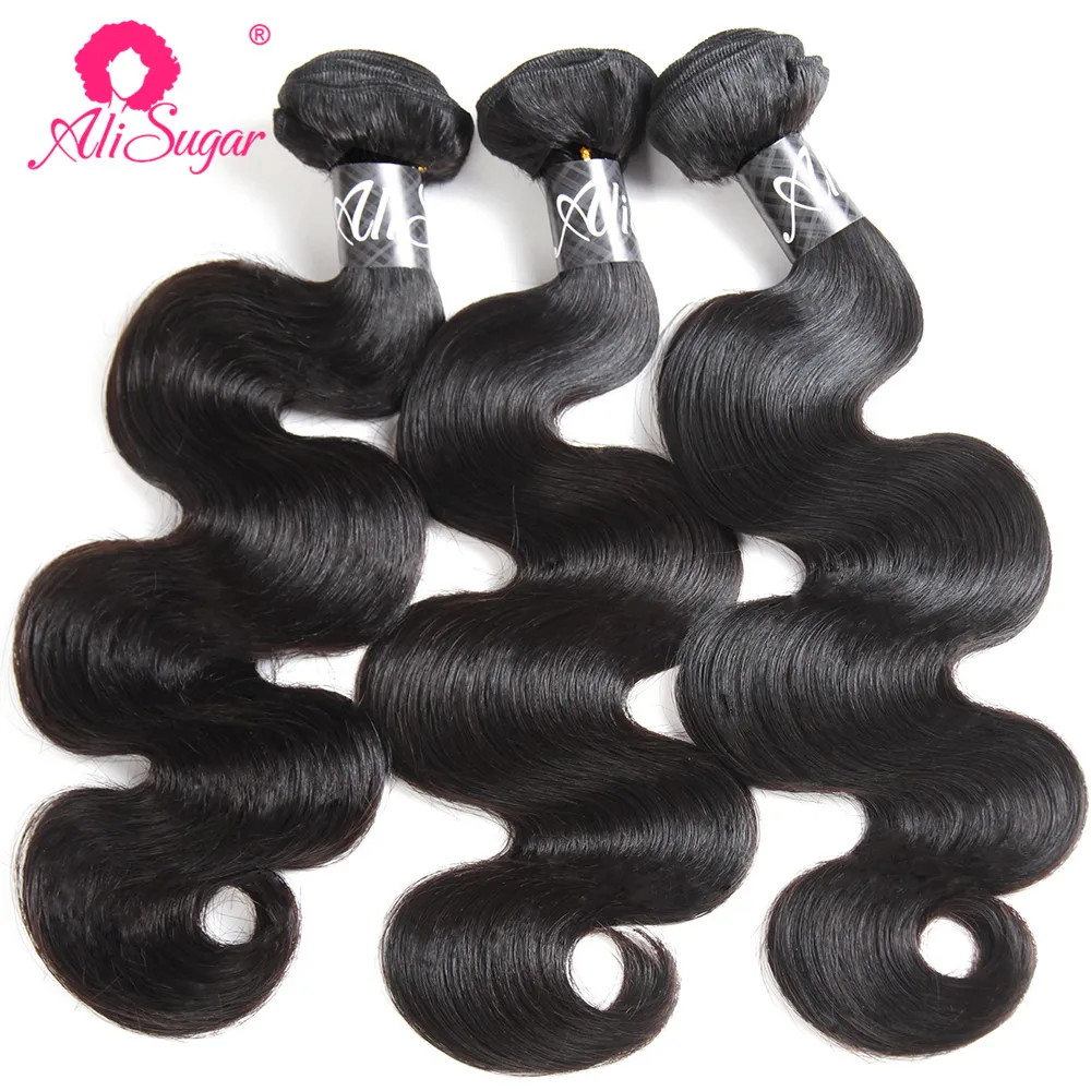 Ali Sugar Hair 3/4 комплект предложения волнистые перуанские прямые волосы натуральный