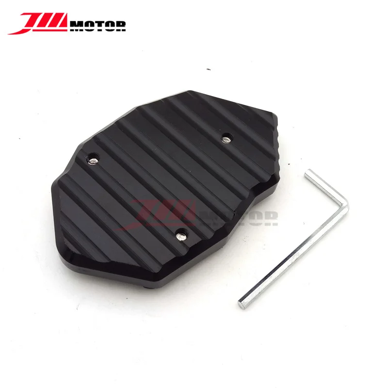

Motorcycle CNC Alunimun Kickstand Plate Extension Pad Stand Enlarger For Kawasaki Z650 2017 Z900 2017 Black Color