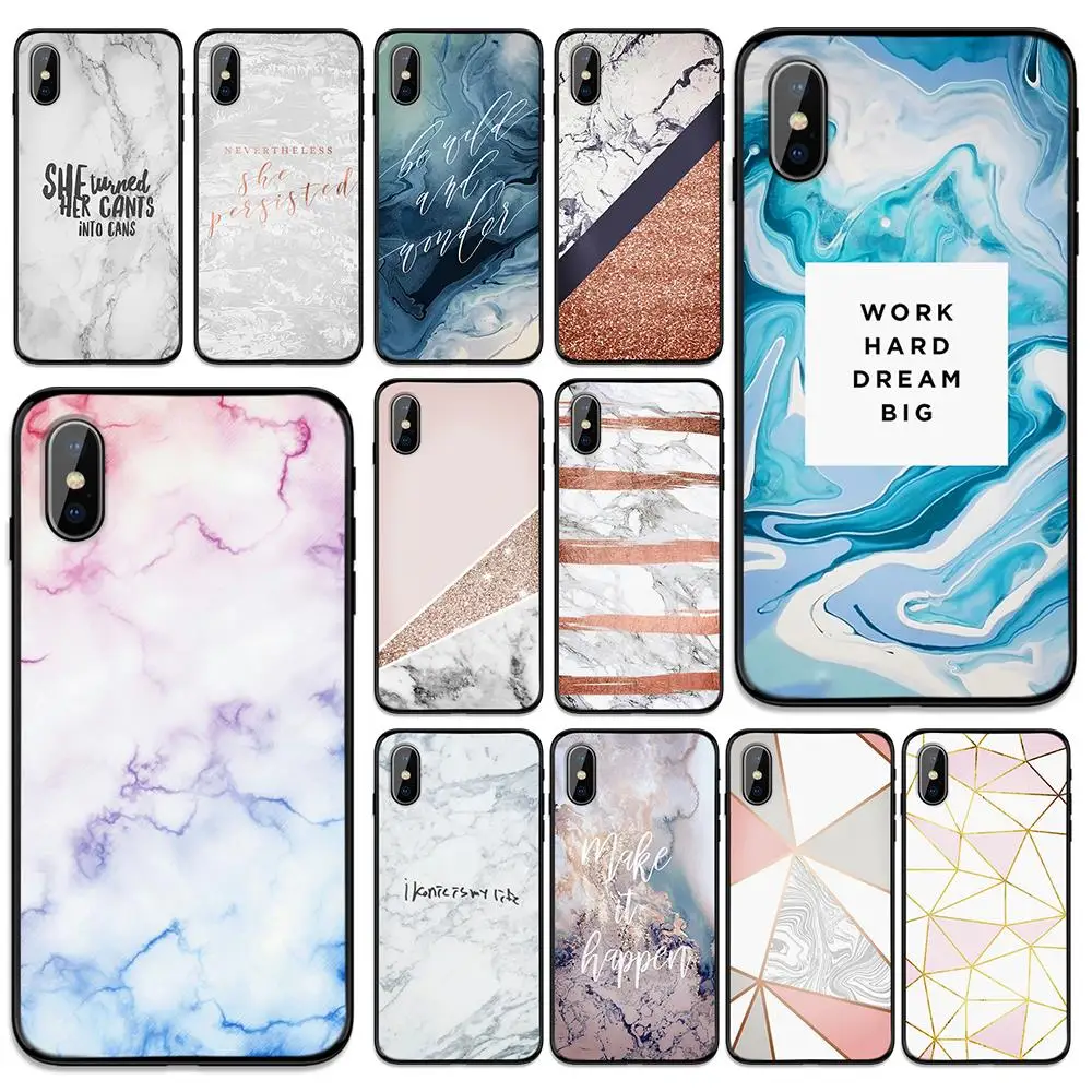 Красивый Мраморный Мягкий ТПУ чехол для Apple iPhone 6 6S 7 8 Plus 5 5S SE X XS MAX XR силиконовые