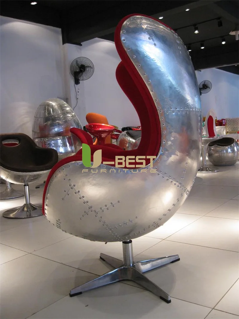 U-BEST изготовленны из металлического каркаса высокого качества яйцо кожаное кресло в стиле ретро в стиле, отделан эластичным губчатым материалом полусфера яйцо винтажный стиль, для стула