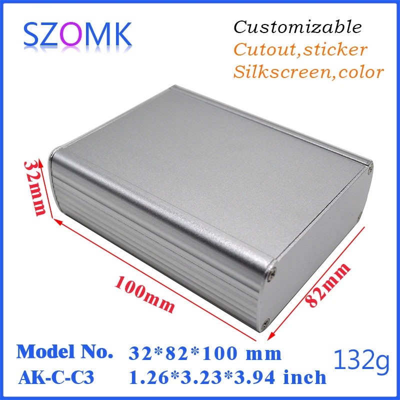 1 шт. Новое поступление алюминиевый корпус somk outlet project box 32*82*100 мм алюминиевая