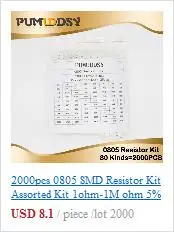 16 значений* 20 шт = 3 20 шт 1206 SMD конденсатор Ассорти Комплект 10pF~ 22 мкФ компонент diy Образцы комплект и