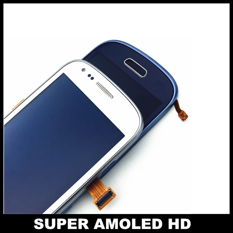 С рамкой LCDs Замена для Samsung Galaxy SIII S3 Mini i8190 LCD Super AMOLED дисплей сенсорный экран Полный