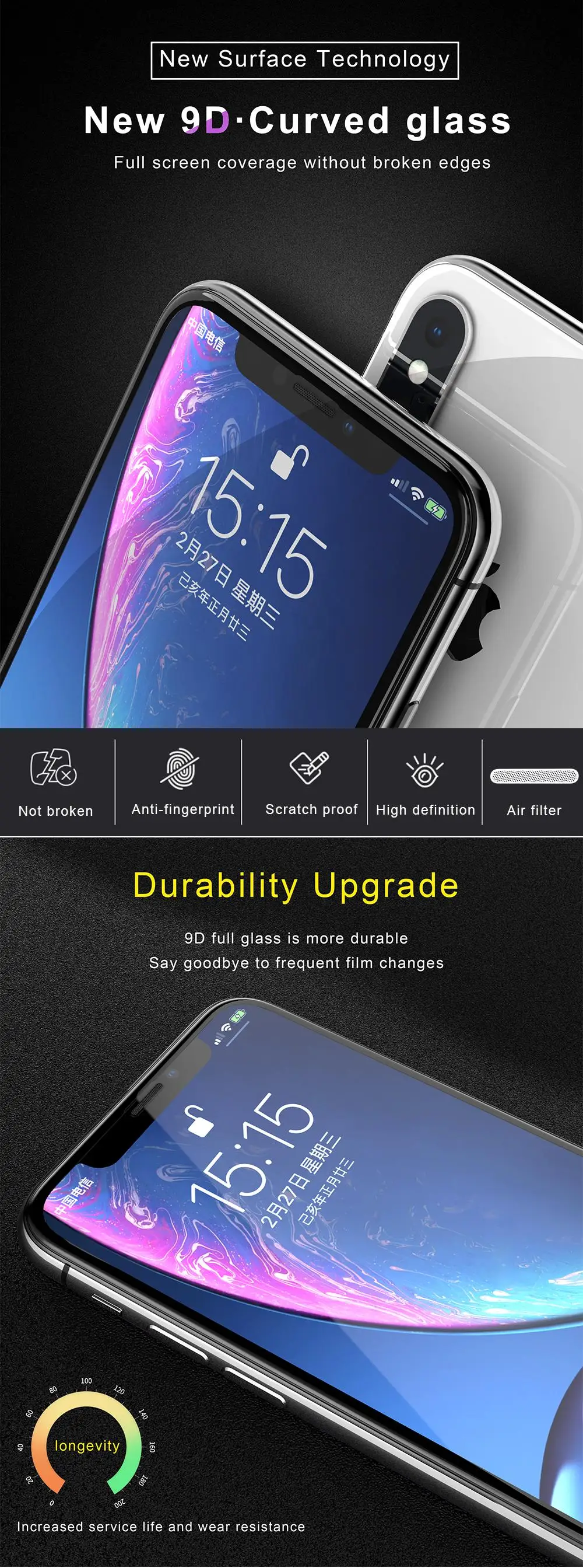 KEYSION с пылевым фильтром 3D полное покрытие из закаленного стекла для iPhone XS Max XR X стеклянная пленка защитная пленка для экрана 9 H стекло