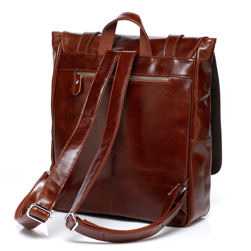 Мужской рюкзак из 100% натуральной кожи винтажный коровьей сумка для путешествий