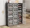 Серебристый цвет DIY Multi-layer Economical Simple Shoe Cabinet Economize Space Doorway Cabinets Dustproof Home Shoe Shelf Cabinet High Quality - Цвет: Серебристый цвет