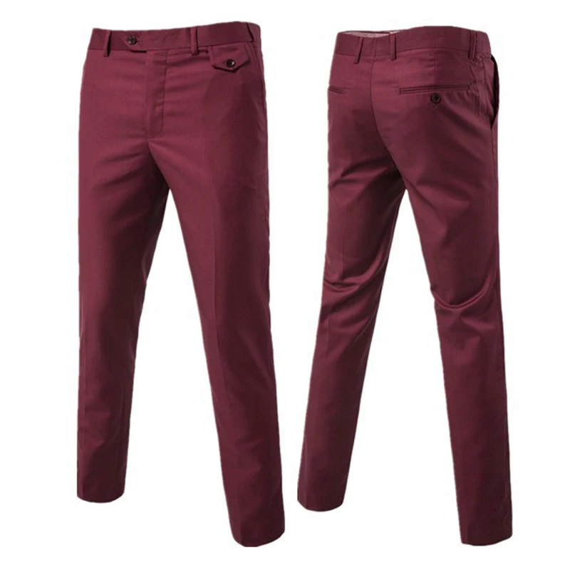 2019 New Men's Solid Color Business Trousers Pants Men Casual Elastic Long Male Cotton straight Work Pant XF001 | Мужская одежда