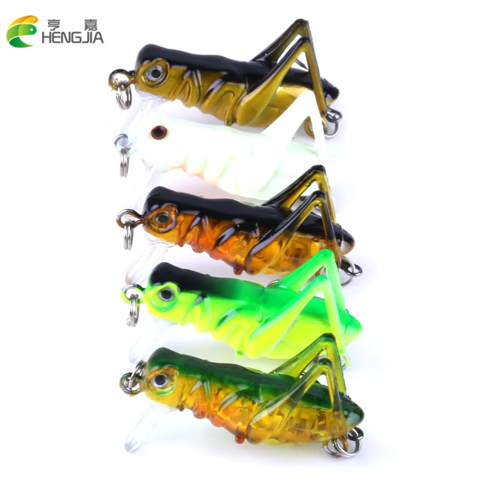 

HENGJIA 50pcs 3.3cm/3g luminous locust fishing lures wobblers fishing baits insect pesca fishing tackles