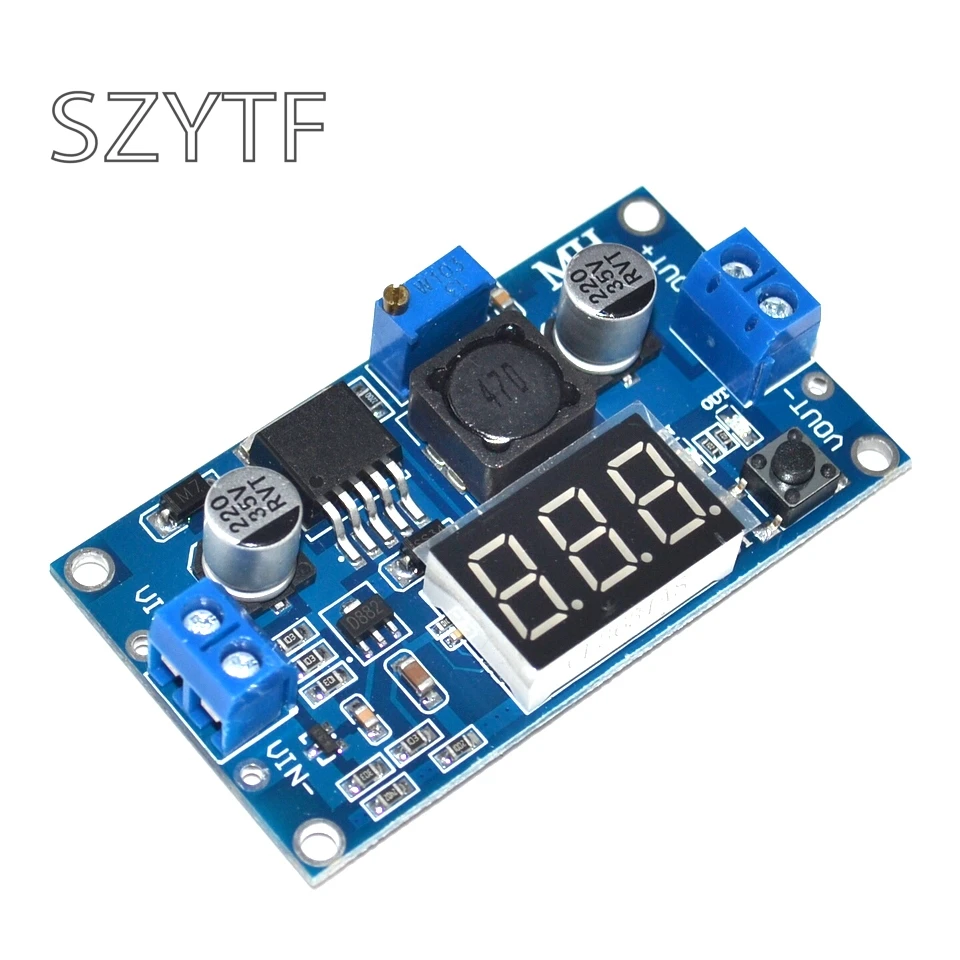 LM2596 DC Регулируемый понижающий модуль с цифровой вольтметр светодиодный дисплей
